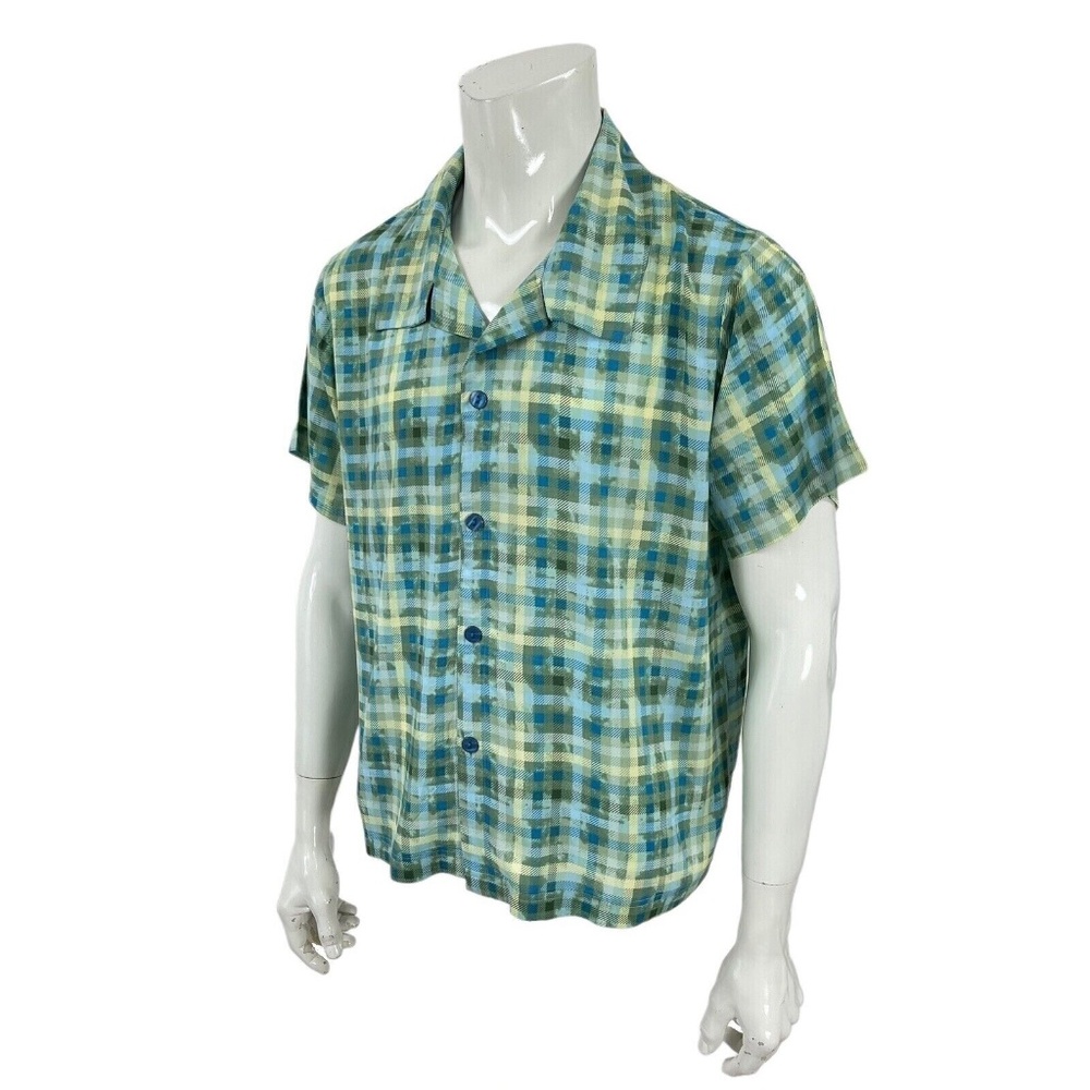Ande New York Loungewear 2 pc Set Top & Shirts Light Green Plaid Mens XL
